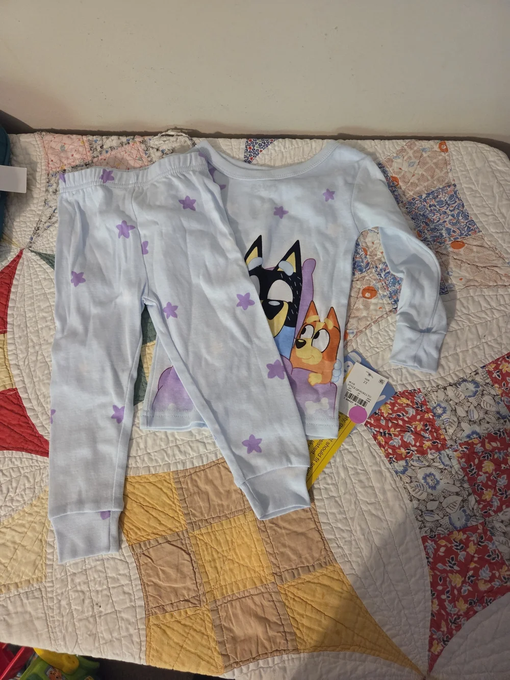 Unisex toddler pajamas nwt bluey 2t blue & purple star bedtime with dad